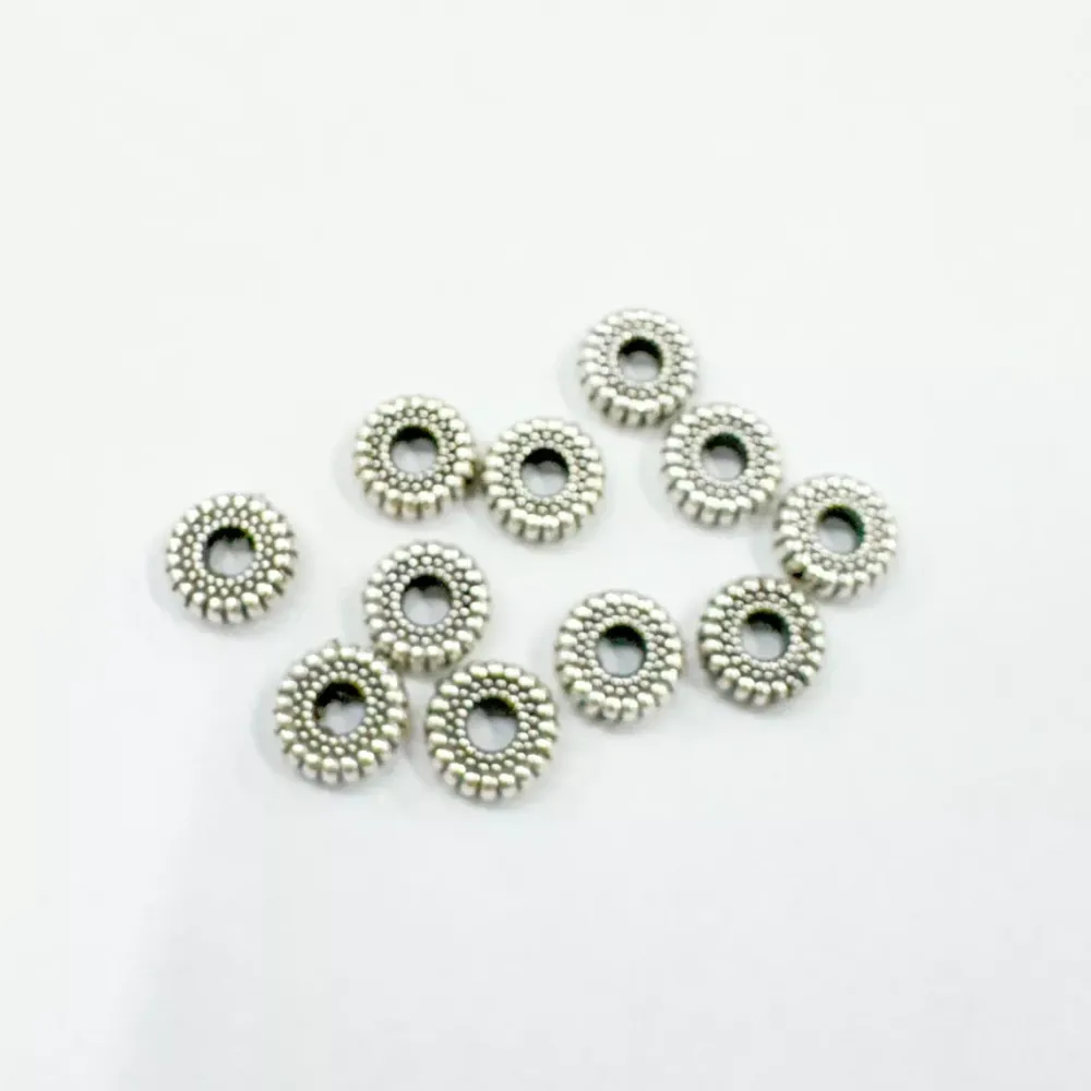 Outlet Set de 11 cuentas cilindro plata Bisutería