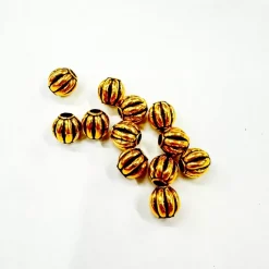 Set de 12 cuentas redondas oro Bisutería