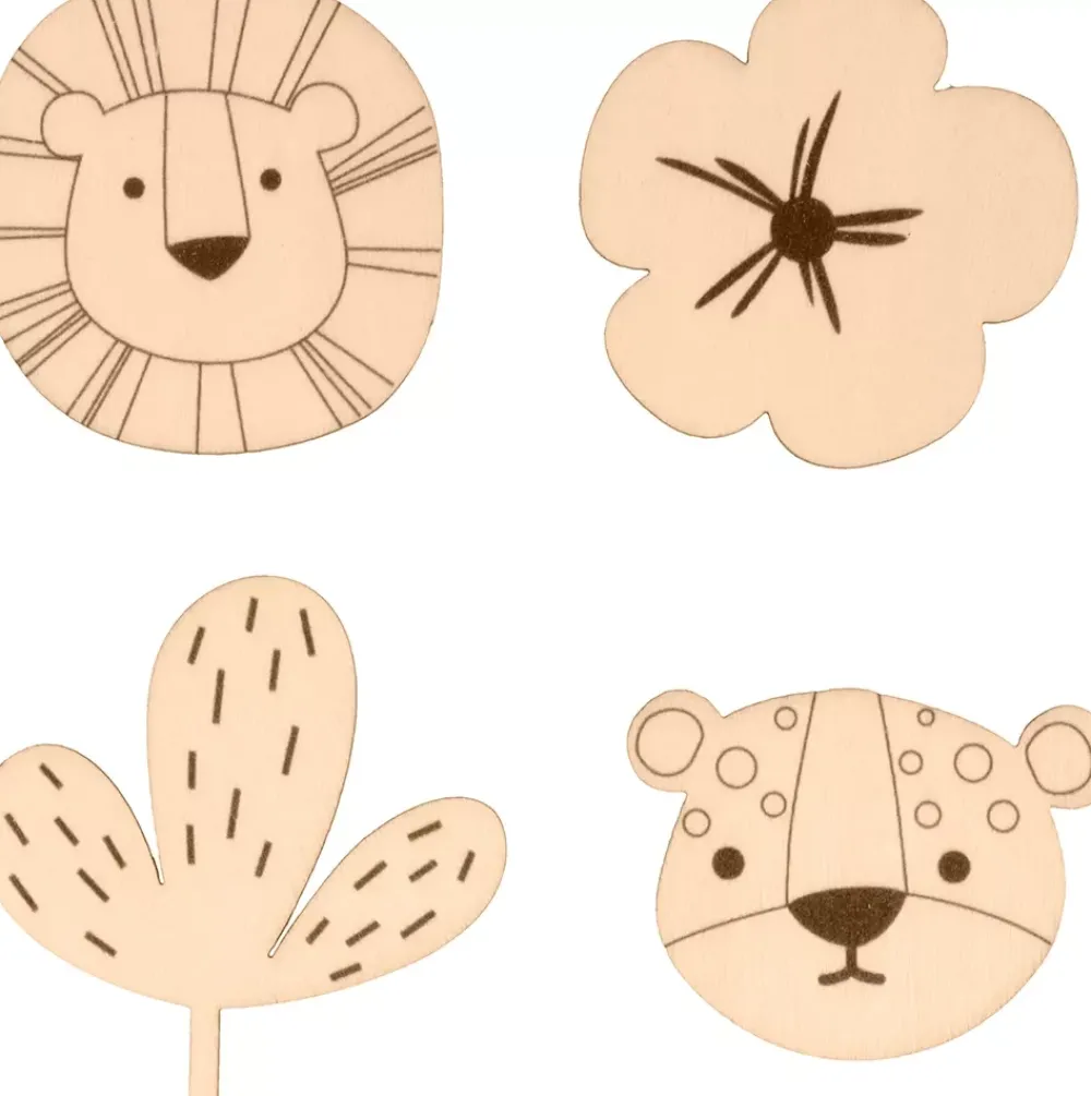 Outlet Set de 12 Mini Siluetas de Madera Safari Maderas