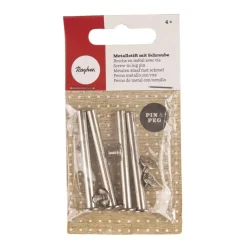 Sale Set de 4 Pernos de Metal Con Tornillo Plata Metales