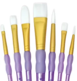Online Set de 7 Pinceles Pelo Sintético Blanco Crafter's Choice Pinceles Y Brochas
