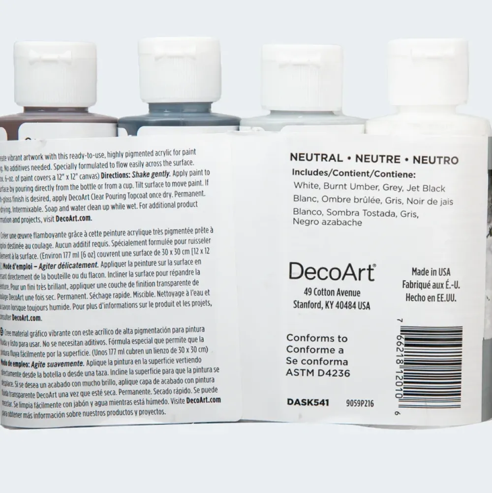 Discount Set de 4 Pinturas Fluid Art Neutral Pinturas Acrílicas