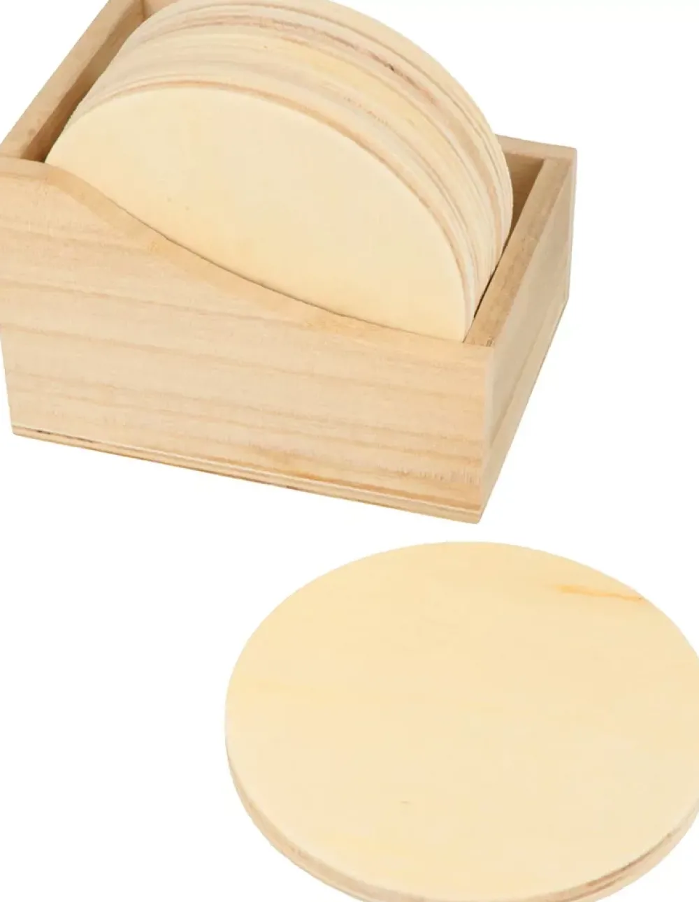 New Set de 6 Posavasos de Madera Redondos Maderas