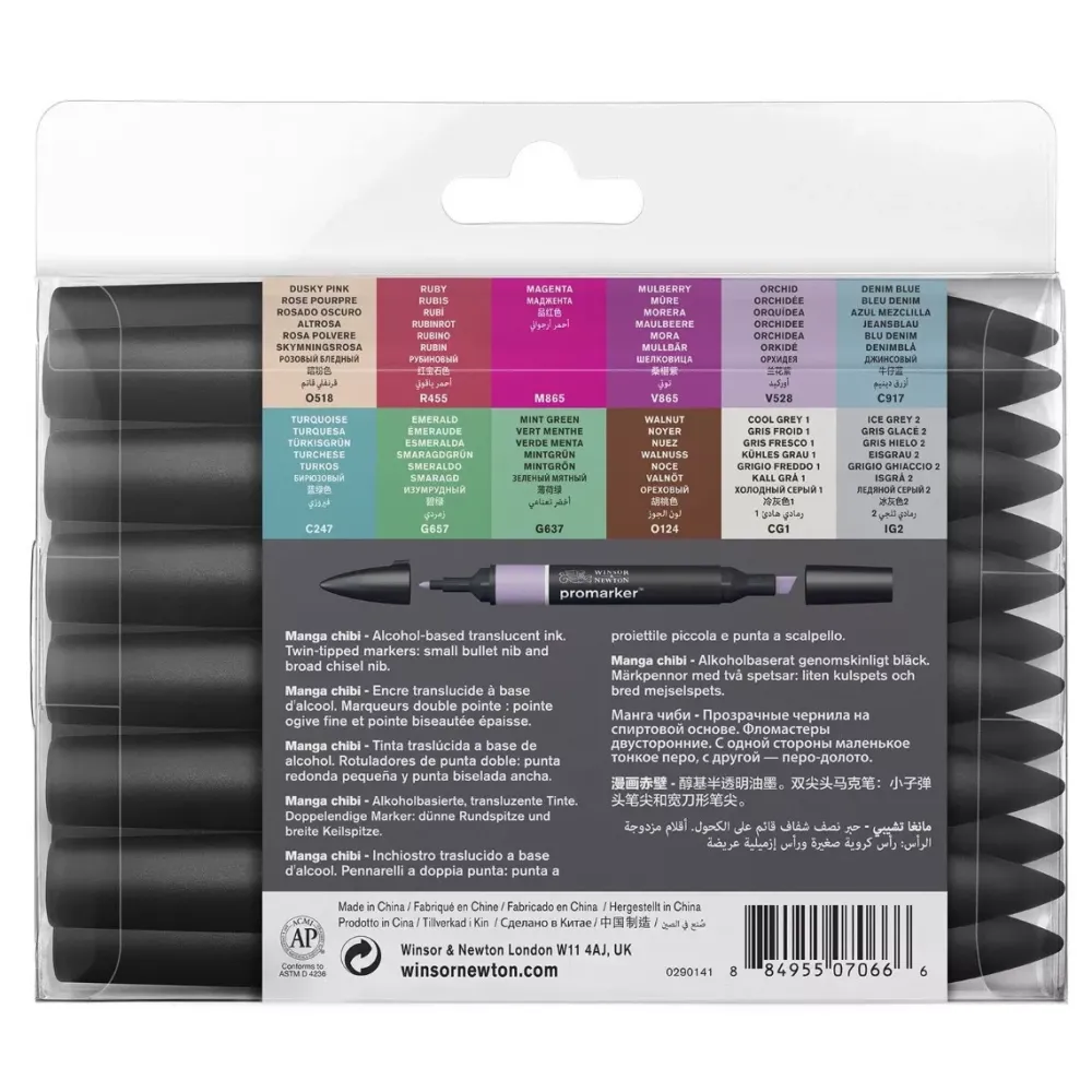 Outlet Set de 12+1 Promarker Manga Chibi Winsor & Newton Rotuladores