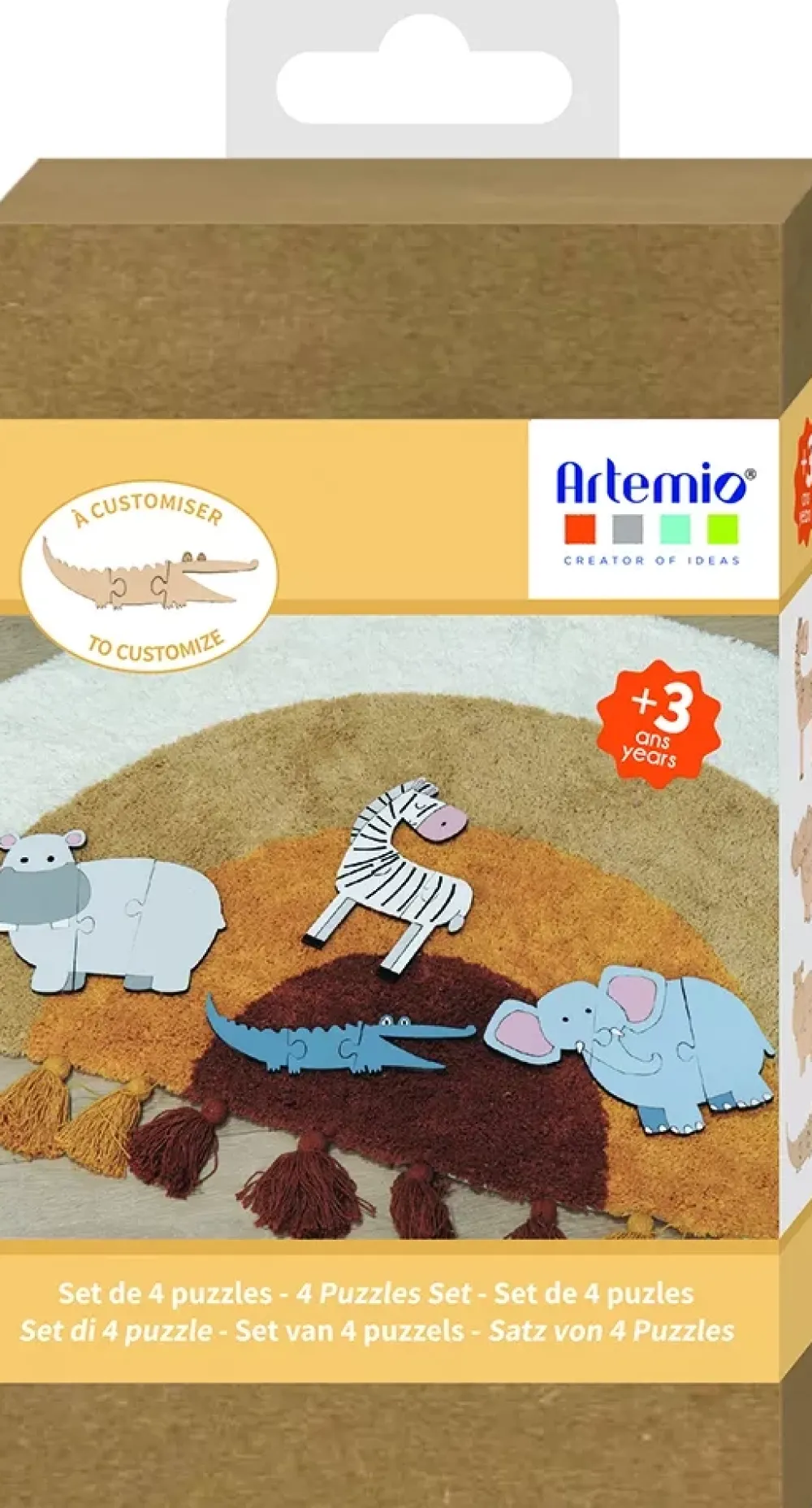 Set de 4 Puzzles de Madera Safari Maderas