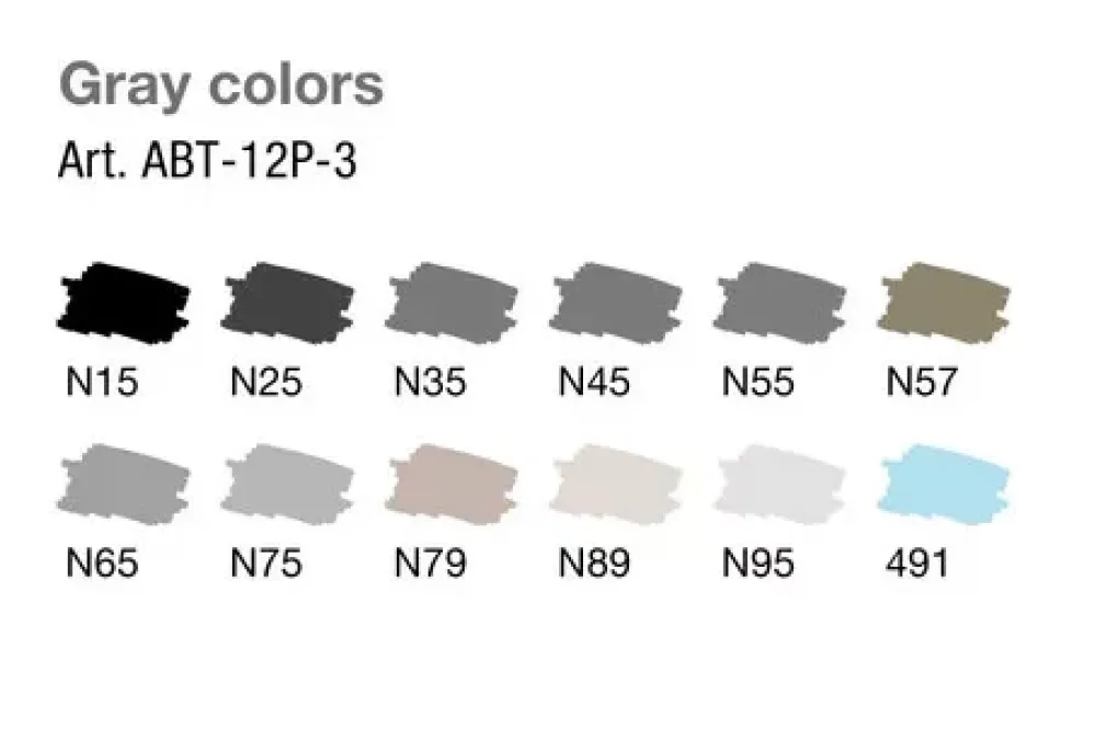 Outlet Set de 12 rotuladores ABT Dual Brush Colores Grises Rotuladores