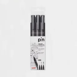 Hot Set de 3 rotuladores calibrados negros Pin Rotuladores