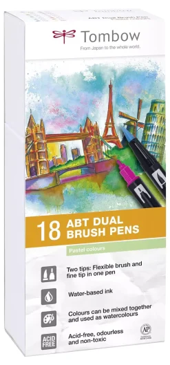 Clearance Set de 18 rotuladores Dual Brush Colores Pastel Rotuladores