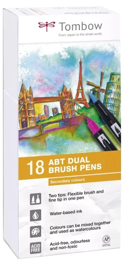 Set de 18 rotuladores Dual Brush Colores Secundarios Rotuladores