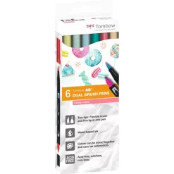 Set de 6 rotuladores Dual Brush Colores Caramelo Rotuladores