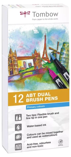 Clearance Set de 12 rotuladores Dual Brush Colores Primarios Rotuladores
