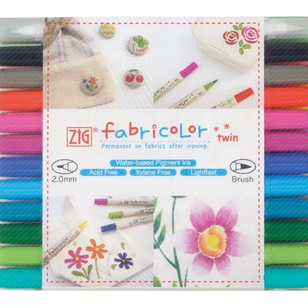 Clearance Set de 24 rotuladores Fabricolor Twin Telas, Sedas Y Fieltro