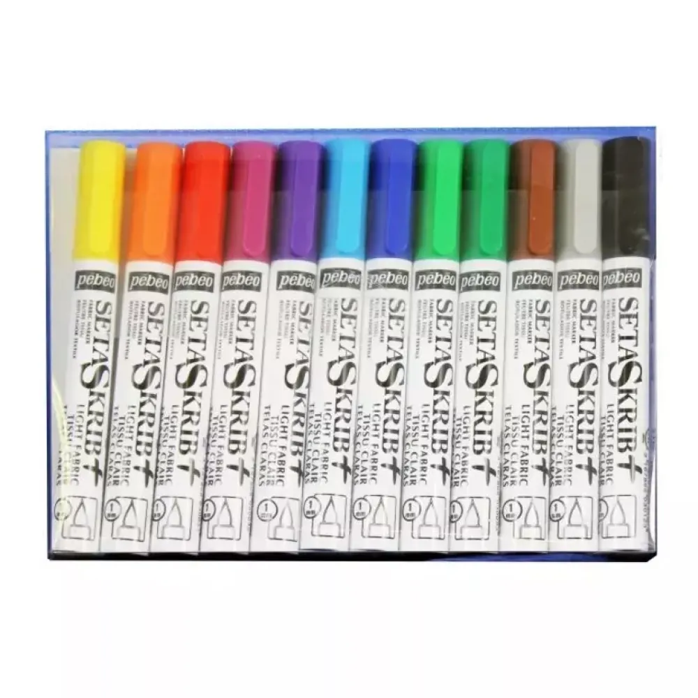 Outlet Set de 12 rotuladores para tela 7A Telas claras Telas, Sedas Y Fieltro