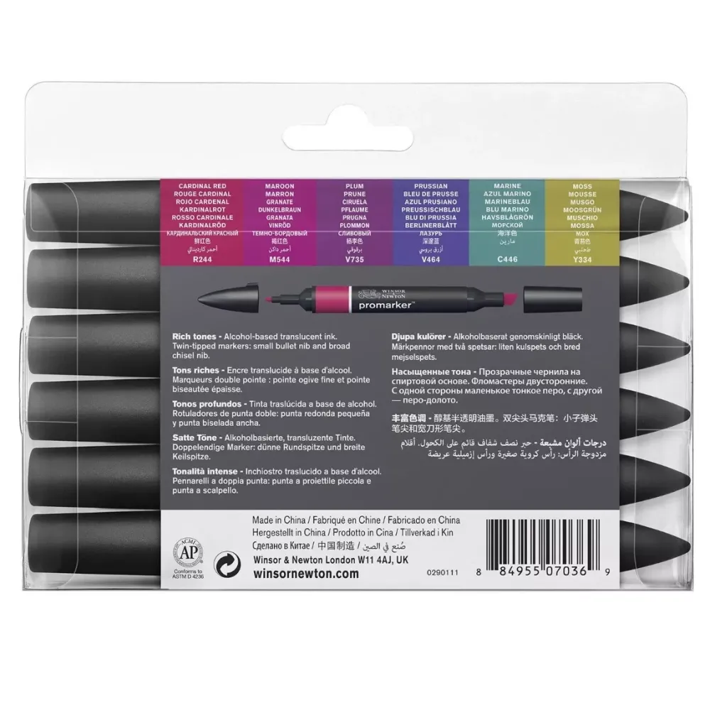 New Set de 6 Rotuladores Promarker Tonos Profundos Rotuladores
