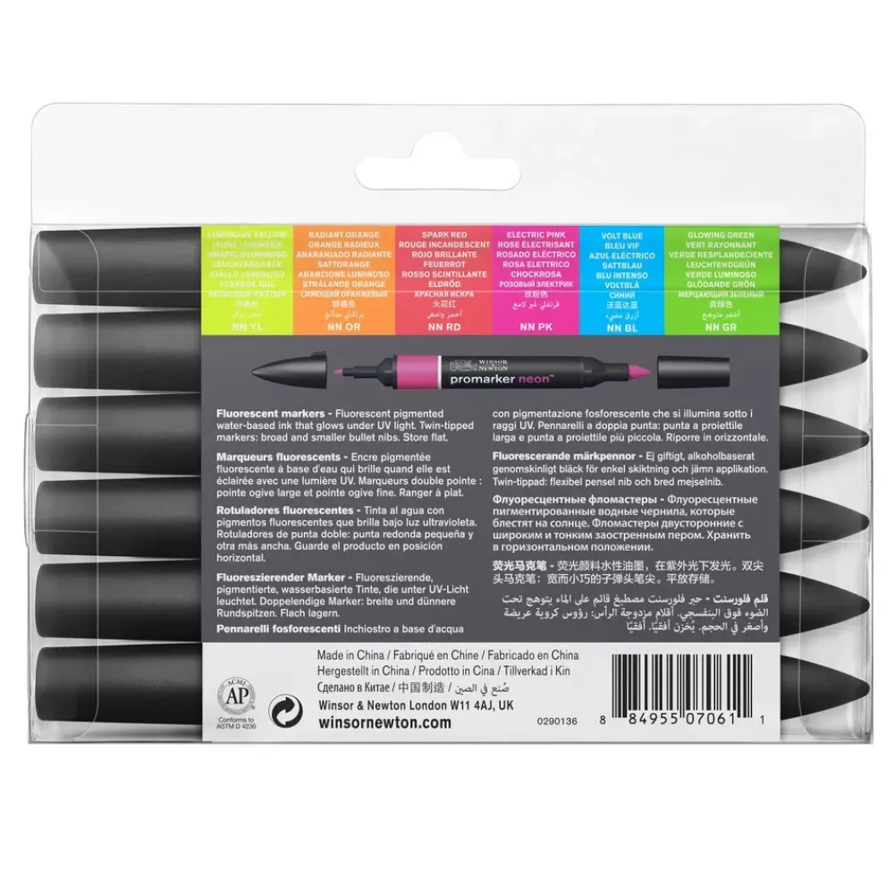 Online Set de 6 Rotuladores Promarker Neón Winsor & Newton Rotuladores