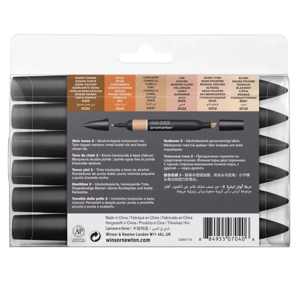 Discount Set de 6 Rotuladores Promarker Tonos Piel #02 Rotuladores
