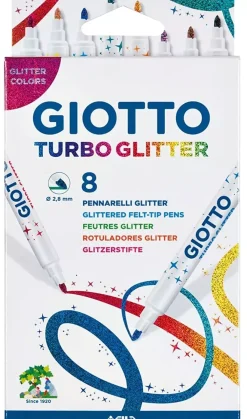 Hot Set de 8 Rotuladores Turbo Glitter Niños Rotuladores|Niños Y Regalos
