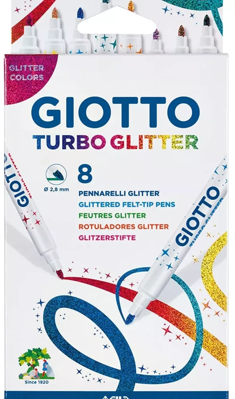 Hot Set de 8 Rotuladores Turbo Glitter Niños Rotuladores|Niños Y Regalos