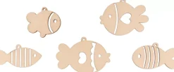 Hot Set de 10 Siluetas de Madera Peces Maderas