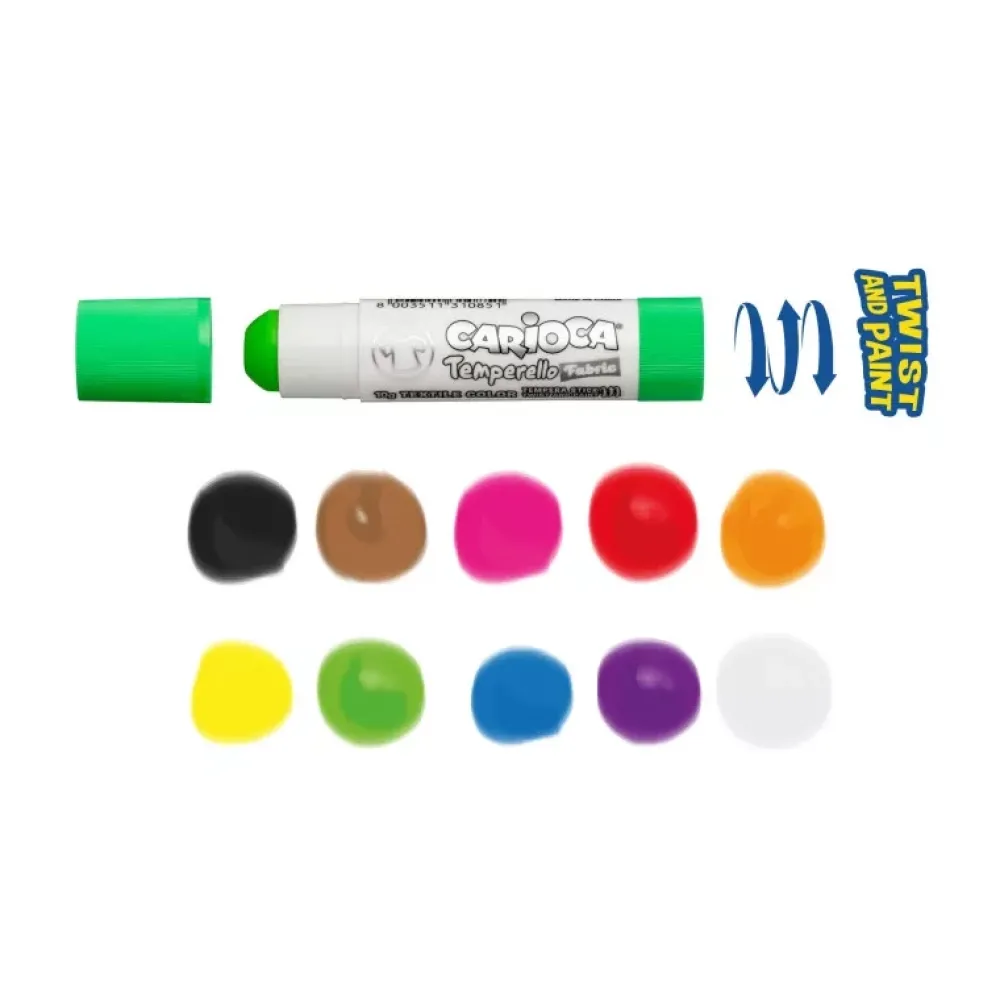 Set de 10 témperas sólida para tela Temperello Fabric Pinturas Para Tela Y Seda