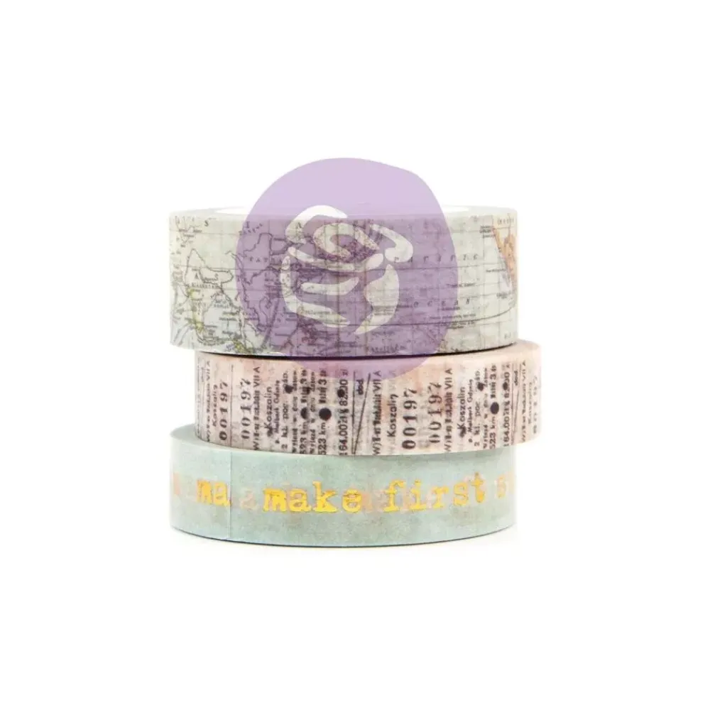 Outlet Set de 3 washi tapes Decorativos Mapa Mundi Prima Art Daily Planner Decoupage