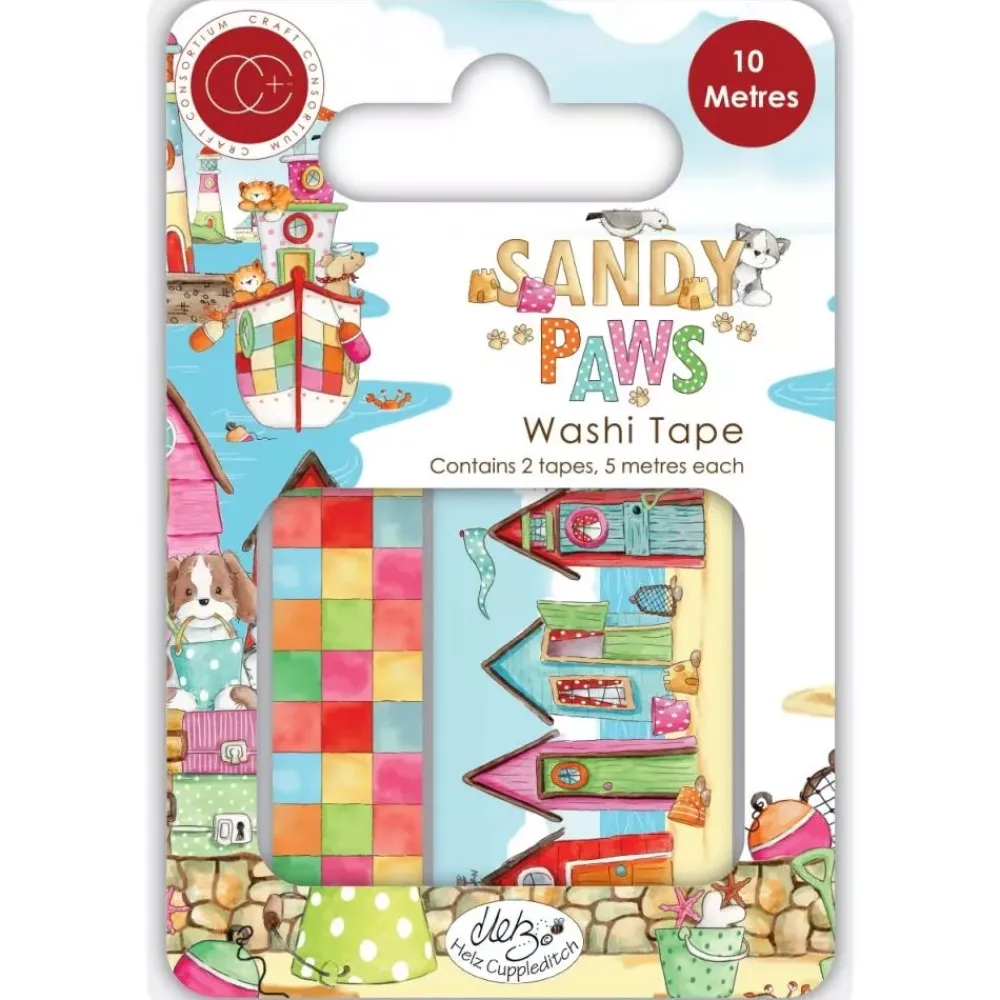 New Set de 2 Washi Tapes Sandy Paws Decoupage|Papeles
