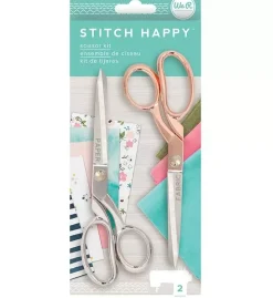 New Set de dos tijeras Stitch Happy We R Memory Keepers Telas, Sedas Y Fieltro|Herramientas Para Tela