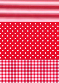 New Set de papeles Decopatch Rayas, lunares y vichy rojo Decoupage