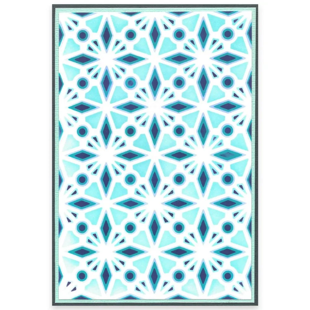 New Set de plantillas de stencil Geo Crystals A6 Plantillas