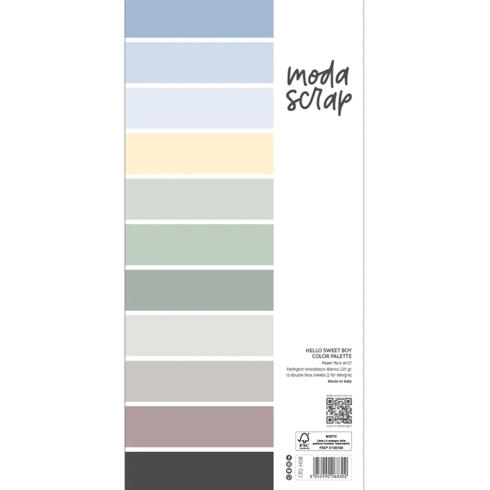 Set de scrapbooking Básicos Hello Sweet Boy 15x30cm Papeles