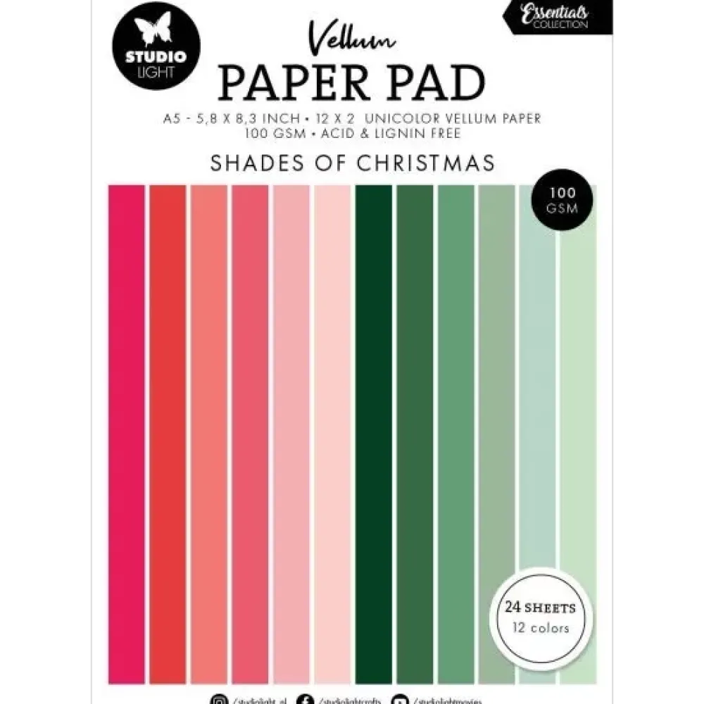 Hot Set de Scrapbooking Vellum Shades of Christmas 15x21cm Papeles