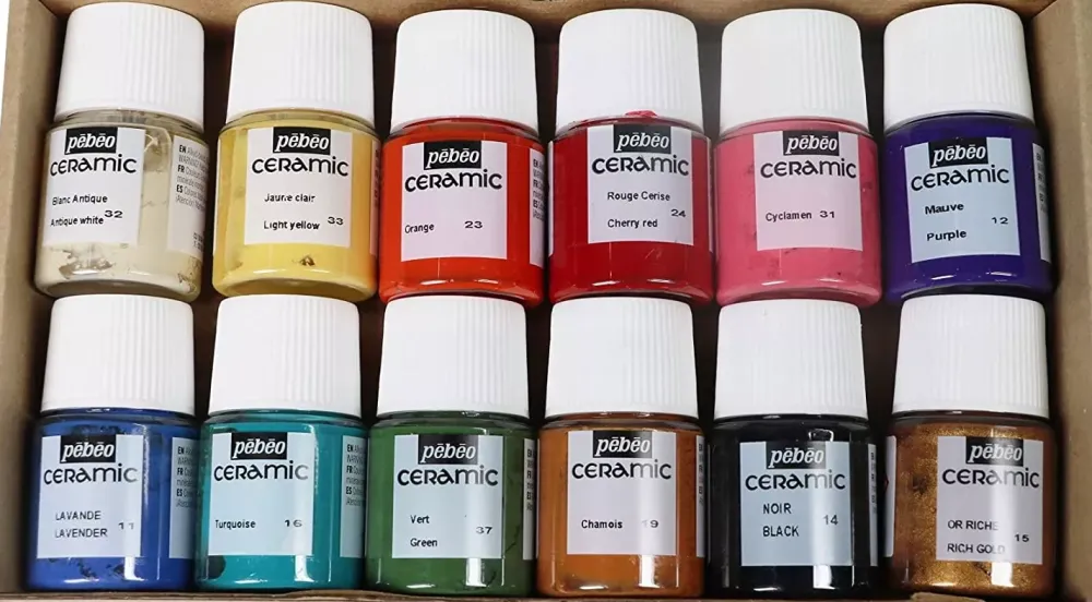 Set Exploration Ceramic 12 Pinturas para Cerámica y Vidrio 20ml Pinturas De Vidrio Y Cerámica