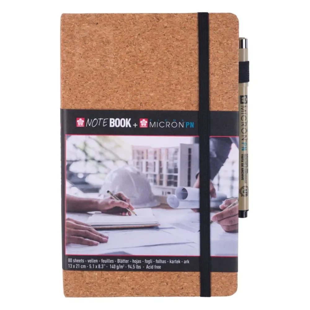 Discount Set rotulador negro Pigma Micron PN y bloc de dibujo Corcho 13x21cm Rotuladores