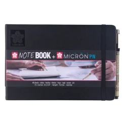 Clearance Set rotulador negro Pigma Micron PN y bloc de dibujo Negro 21x15cm Rotuladores
