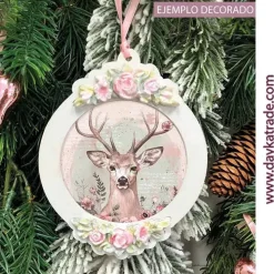 Best Silueta de madera Bola de Navidad con Resina Dayka Navidad