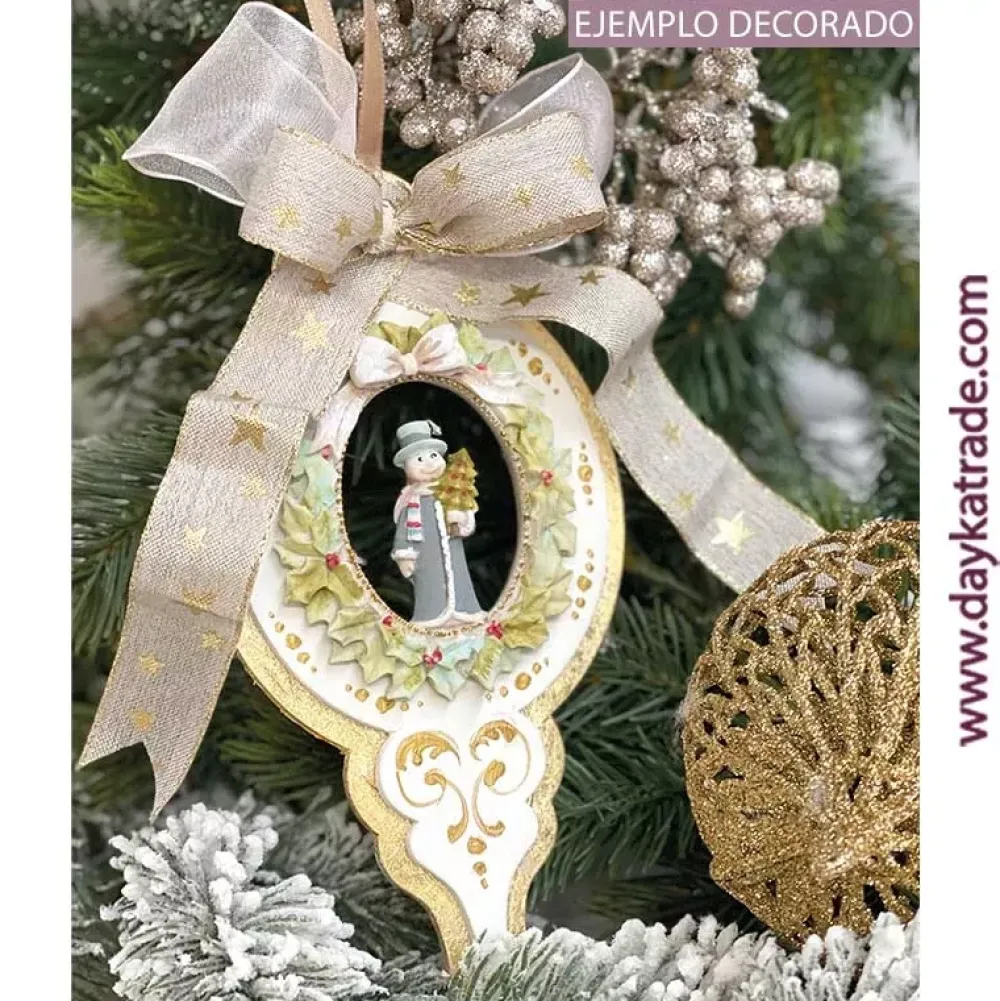 Discount Silueta de Madera Bola Turca Muñeco de Nieve Dayka Navidad