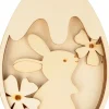 Clearance Silueta de Madera Huevo con Conejo y Flores Les Poulettes Maderas