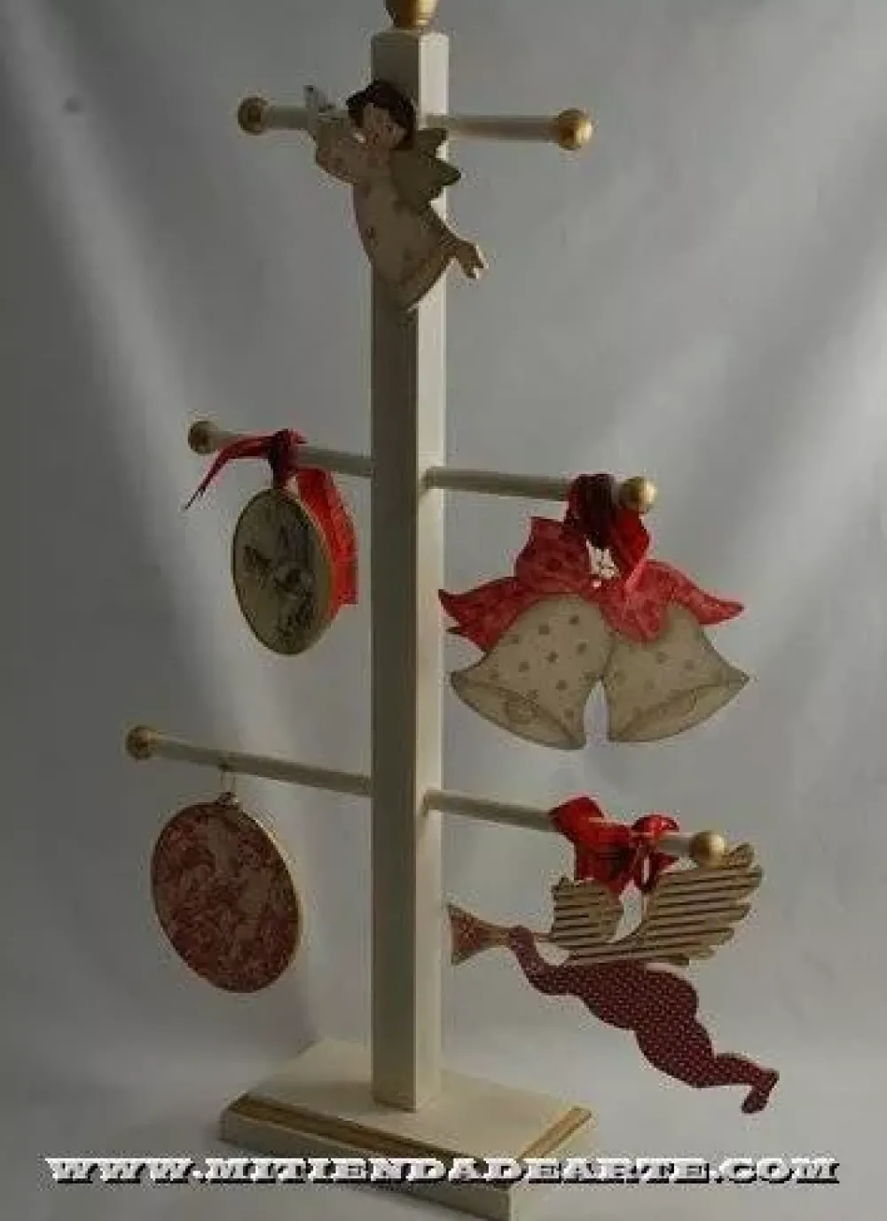Sale Silueta en DM - NVD014 Ángel con vestido 3 corazones Navidad