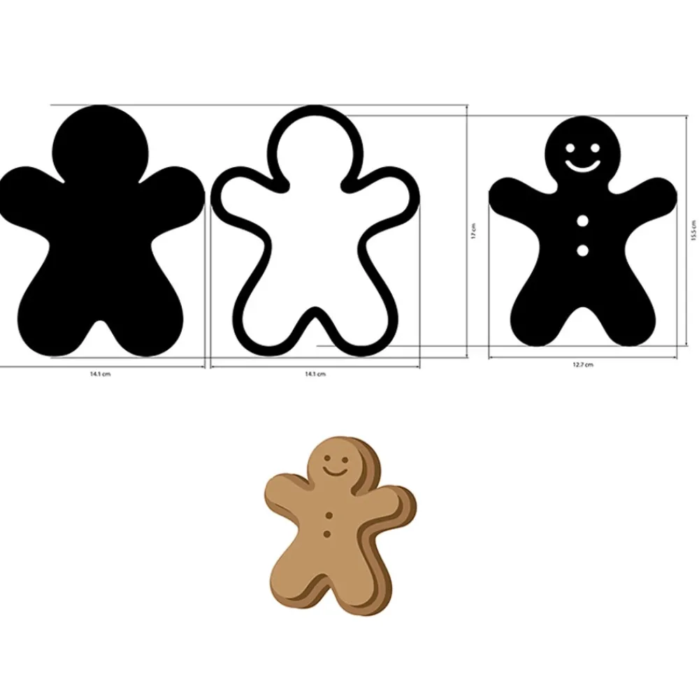 Silueta MDF Crafty Shapes Gingerbread Romantic Candy Christmas Navidad