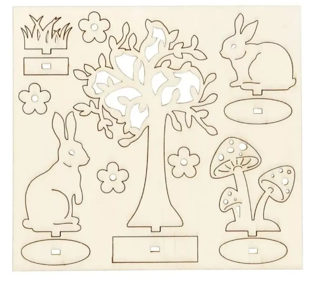 Clearance Siluetas de Madera Conejos Navidad|Maderas