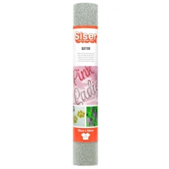 Outlet Vinilo Termotransferible Glitter Silver 30x50cm Silhouette