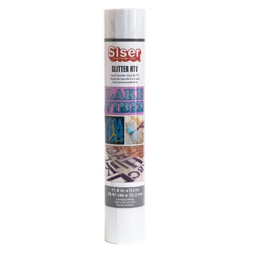 Sale Vinilo Termotransferible Glitter Rainbow White 30x50cm Silhouette