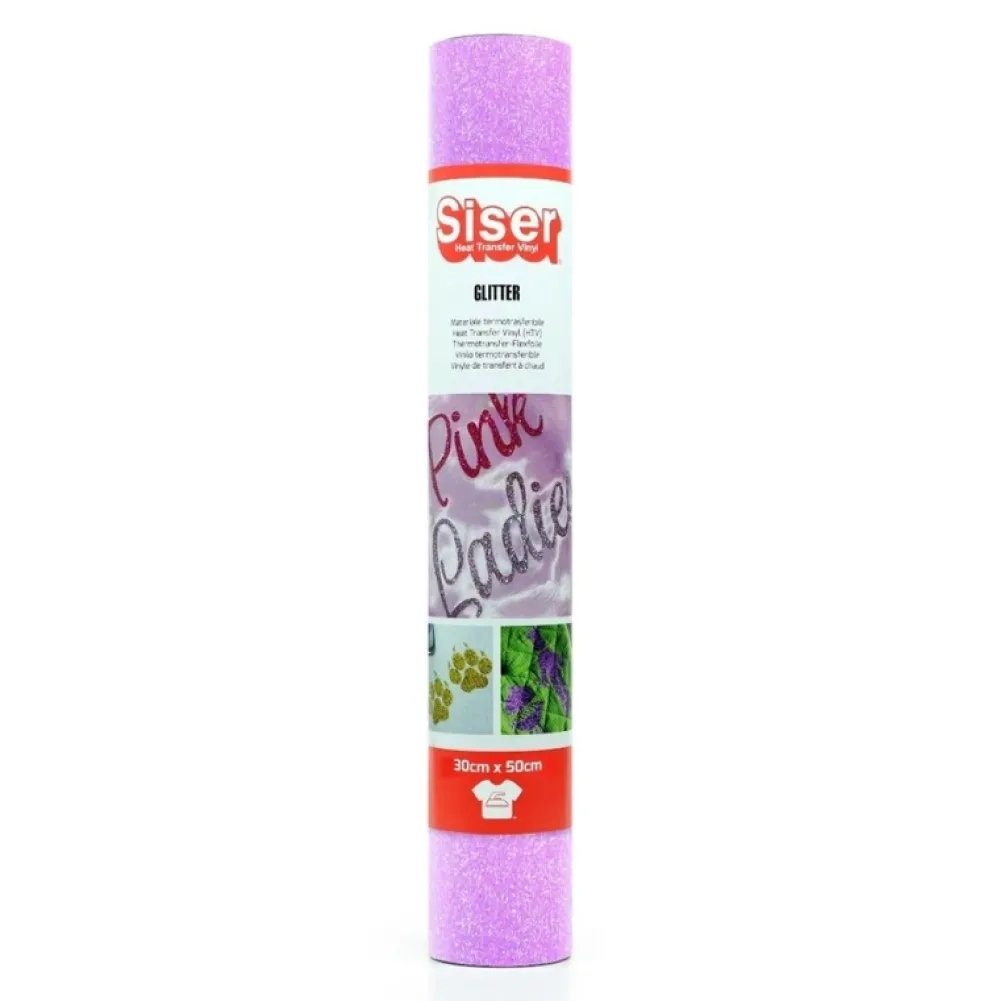 New Vinilo Termotransferible Glitter Neon Purple 30x50cm Silhouette