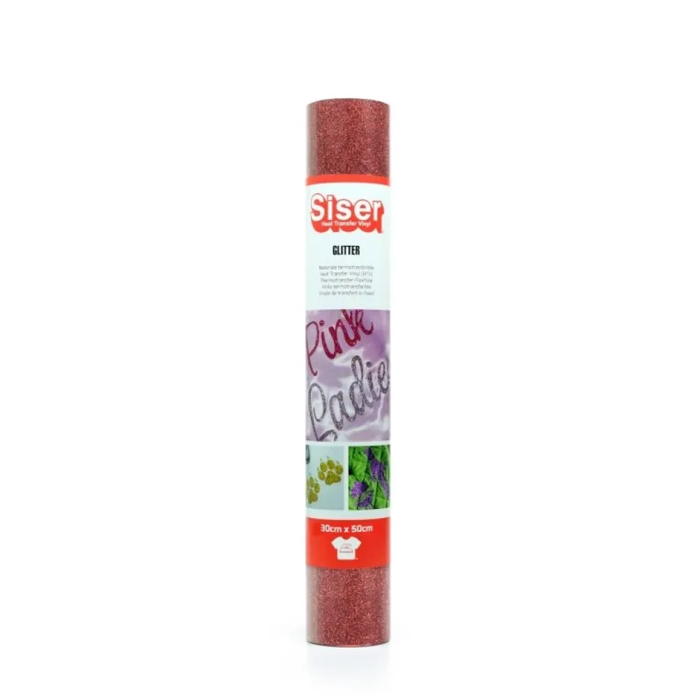 Discount Vinilo Termotransferible Glitter Red 30x50cm Silhouette