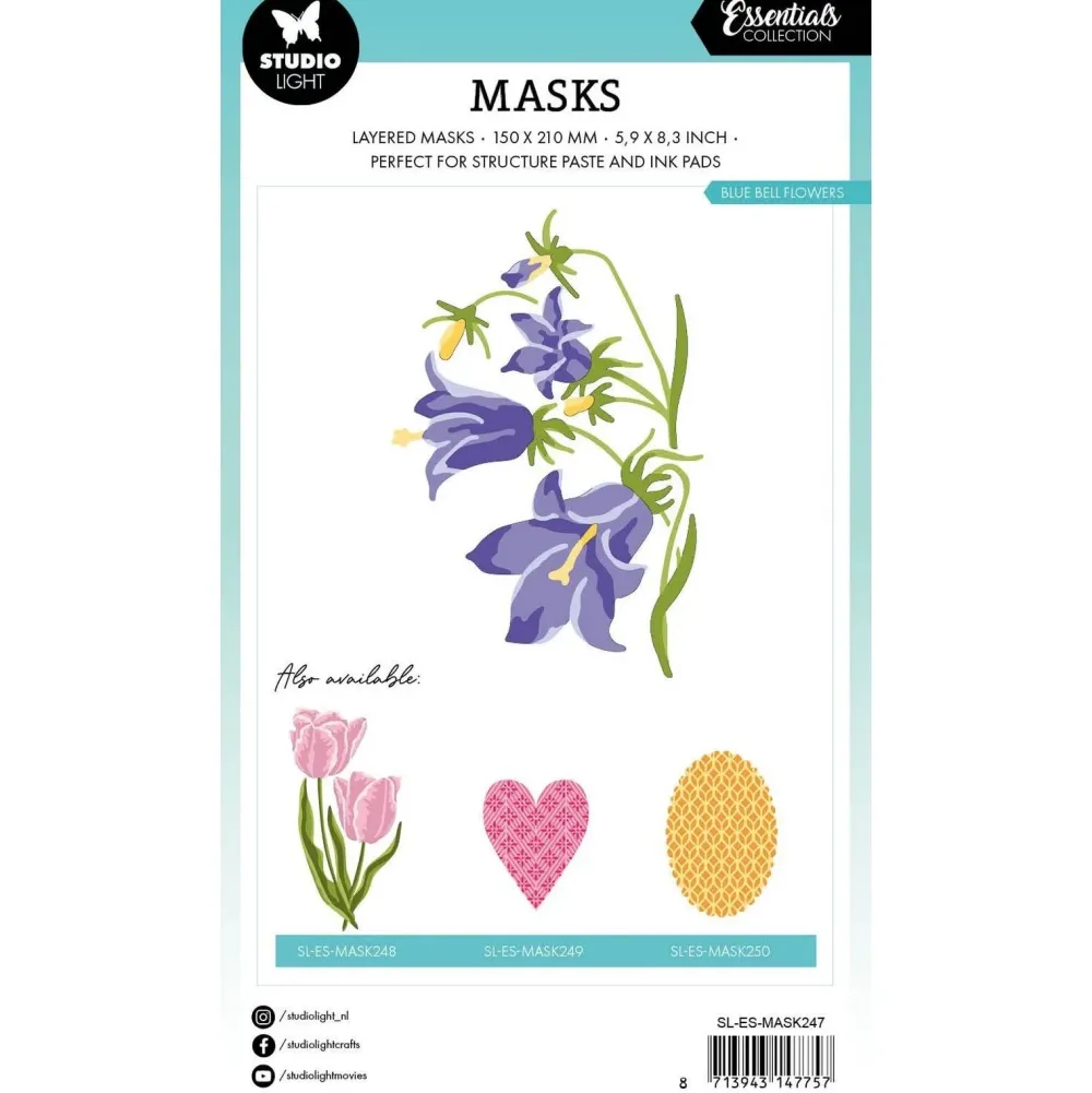 Outlet Stencil Blue Bell Flowers Essentials 15x21cm Plantillas