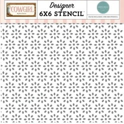 Clearance Stencil Cowgirl Flower Cowgirl 15x15cm Plantillas