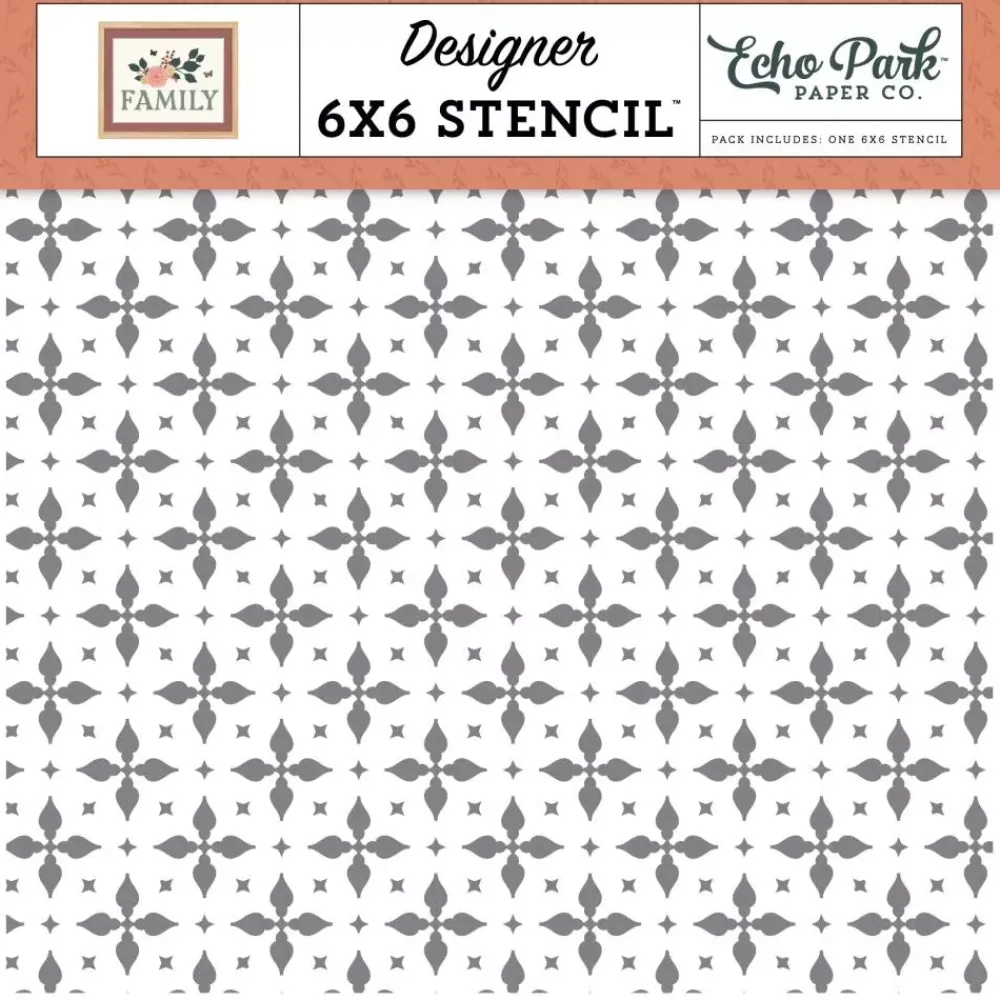 Clearance Stencil Geometric Flower Family Echo Park Plantillas