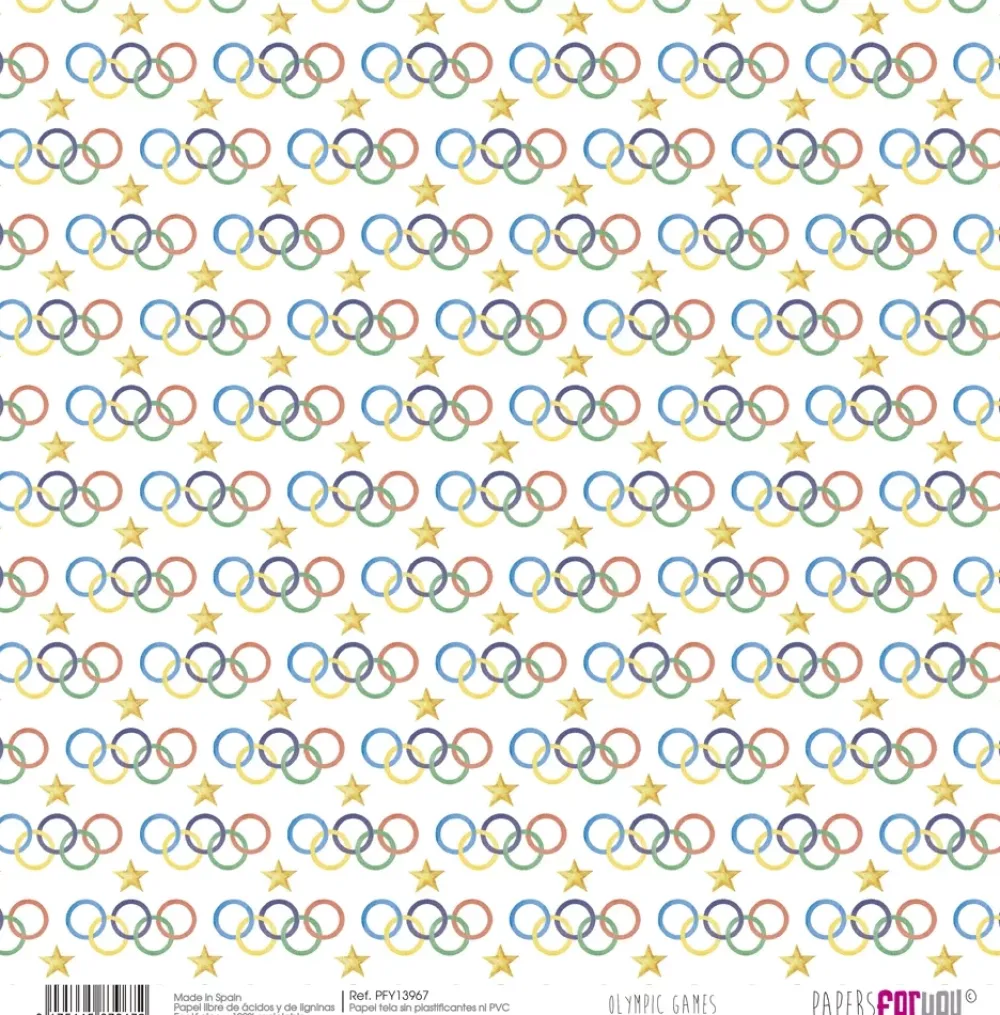 Online SUPER OFERTA **40%** Kit 10 Papeles de Tela Olympic Games 30x30cm Telas, Sedas Y Fieltro