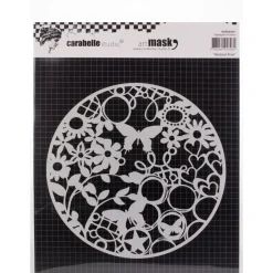 Hot SUPER OFERTA **40%** Máscara circular Abstract Print 15x15cm Plantillas