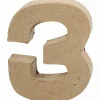 SUPER OFERTA **40%** Número 3 de papel maché 8x10cm Cartón Y Papel Maché